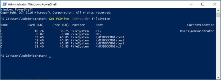 get-psdrive output | techlogist.net